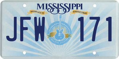 MS license plate JFW171