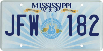 MS license plate JFW182