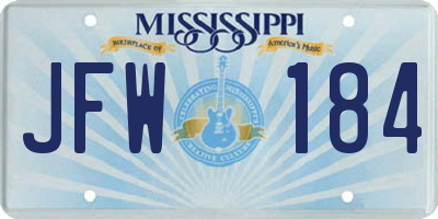 MS license plate JFW184