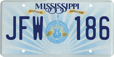 MS license plate JFW186