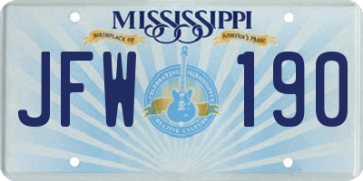 MS license plate JFW190