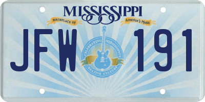 MS license plate JFW191
