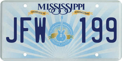 MS license plate JFW199