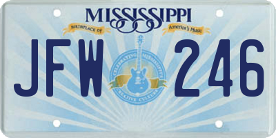 MS license plate JFW246