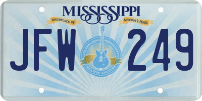 MS license plate JFW249