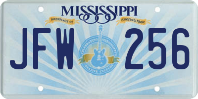 MS license plate JFW256