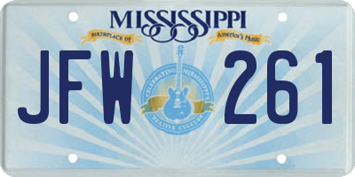 MS license plate JFW261