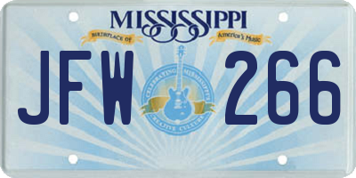 MS license plate JFW266