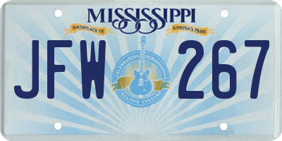 MS license plate JFW267