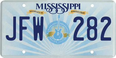 MS license plate JFW282