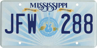 MS license plate JFW288