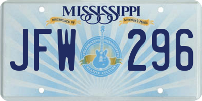 MS license plate JFW296