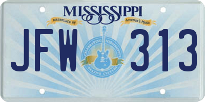 MS license plate JFW313