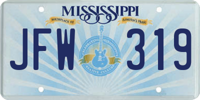 MS license plate JFW319