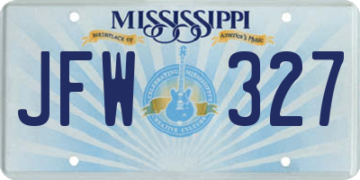 MS license plate JFW327