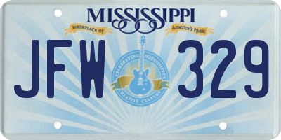 MS license plate JFW329
