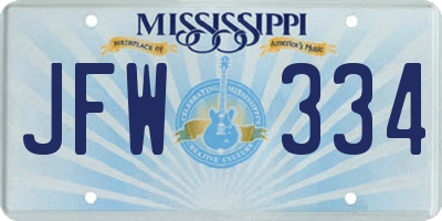 MS license plate JFW334