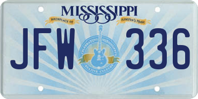 MS license plate JFW336