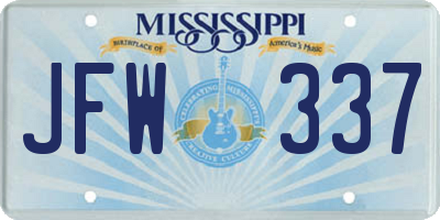 MS license plate JFW337