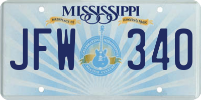 MS license plate JFW340