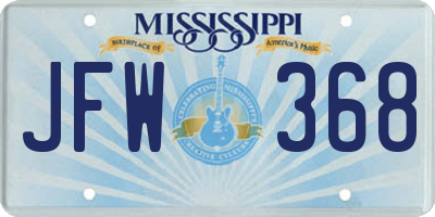 MS license plate JFW368