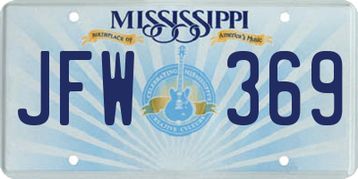 MS license plate JFW369