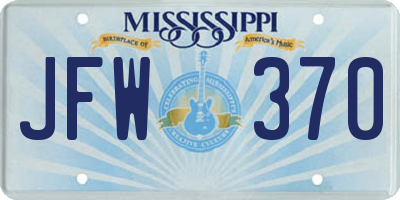 MS license plate JFW370