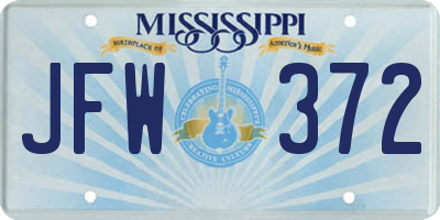 MS license plate JFW372