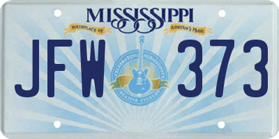 MS license plate JFW373