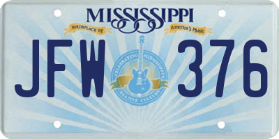 MS license plate JFW376
