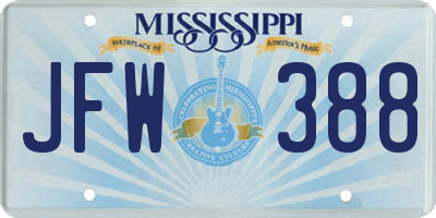 MS license plate JFW388
