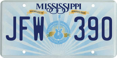 MS license plate JFW390