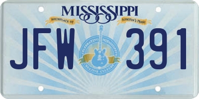 MS license plate JFW391