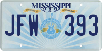 MS license plate JFW393