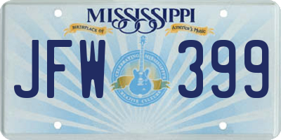 MS license plate JFW399