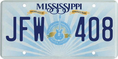 MS license plate JFW408