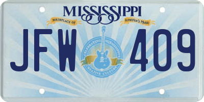 MS license plate JFW409