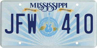 MS license plate JFW410