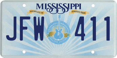 MS license plate JFW411