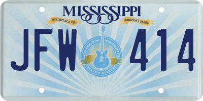 MS license plate JFW414