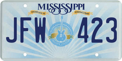 MS license plate JFW423