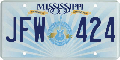MS license plate JFW424