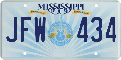 MS license plate JFW434