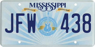 MS license plate JFW438
