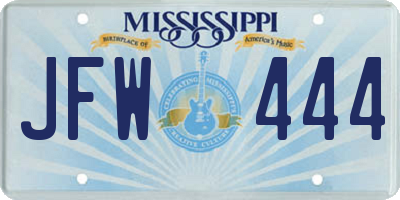 MS license plate JFW444