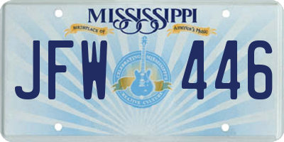 MS license plate JFW446