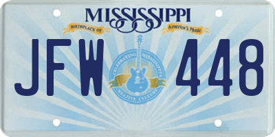 MS license plate JFW448