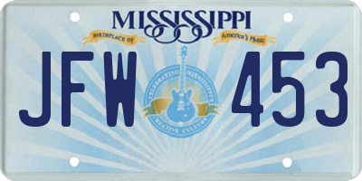 MS license plate JFW453