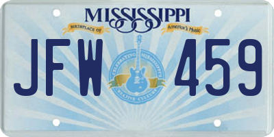 MS license plate JFW459