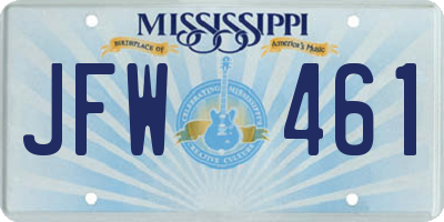 MS license plate JFW461